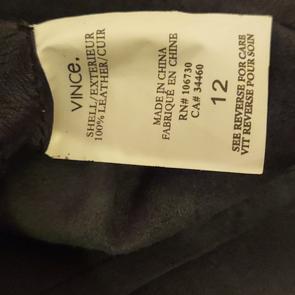 VINCE  100% leather shell, long back zipper, size 12, EPC! - Picture 4 of 7